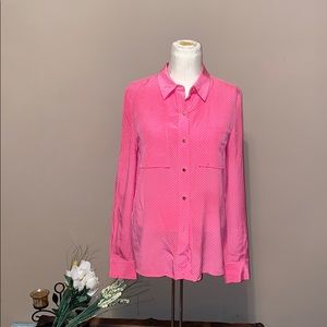 Juicy Couture Polka dot Blouse Pink Sz Xs